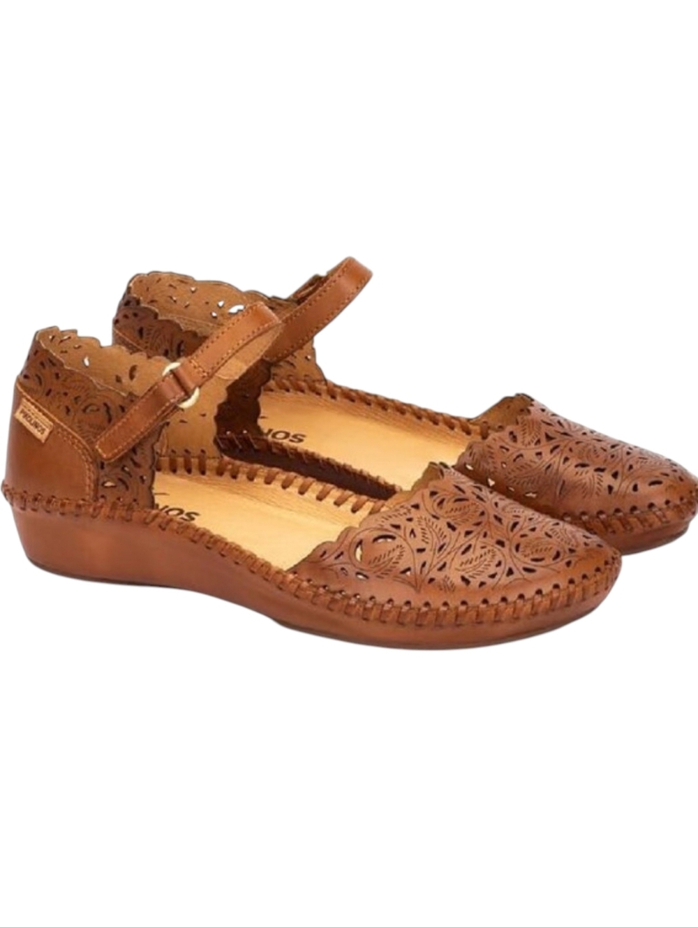 Pikolinos Women's Casual Mary Jane Flat Size 38 (7.5-8.0), Brandy (Brown)